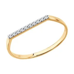 Inel din aur roșu cu Cubic Zirconia Incolor