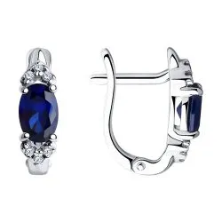 Cercei din argint cu Cubic Zirconia Incolor, Corindon