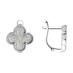 Серьги из серебра с камнями Эмаль