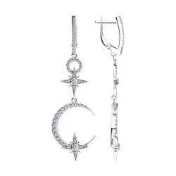 Cercei Suspendați din argint cu Cubic Zirconia Incolor