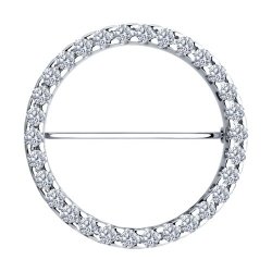 Broșă din argint  cu pietre Cubic Zirconia Incolor