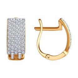 Cercei din aur roșu cu pietre Cubic Zirconia Incolor