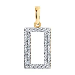 Pandantiv din aur roșu cu Cubic Zirconia Incolor