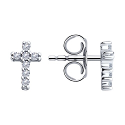 Cercei Pusete din argint  cu pietre Cubic Zirconia Incolor