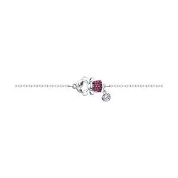 Brățară Mama/Copil din argint cu Cubic Zirconia Incolor, Corindon (rubin)