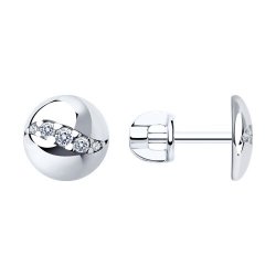 Cercei Pusete din argint  cu pietre Cubic Zirconia Incolor