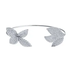 Brățară din argint cu Cubic Zirconia Incolor, Tijă din oțel