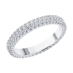 Inel din aur alb cu pietre Diamant