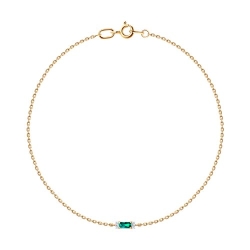 Браслет из красного золота с камнями Бриллиант, Изумруд гидротермальный