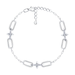 Браслет из серебра с камнями Фианит