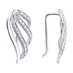 Cercei din argint  cu pietre Cubic Zirconia Incolor