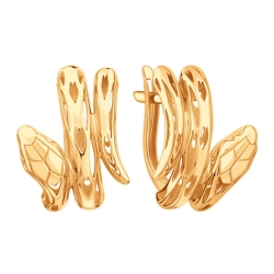 Серьги из красного золота без камней