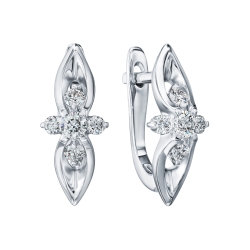 Серьги из белого золота с камнями Бриллиант