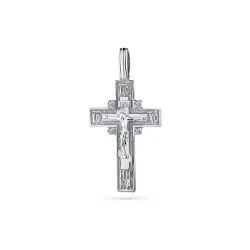 Cruce din aur alb cu Cubic Zirconia Incolor
