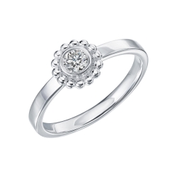 Inel din aur alb cu pietre Diamant