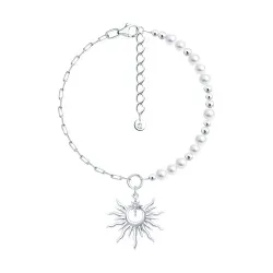 Brățară din argint cu Cubic Zirconia Incolor, Perla Imit.
