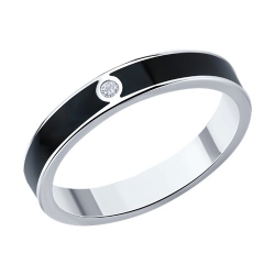 Inel din argint  cu pietre Cubic Zirconia Incolor, Emailare