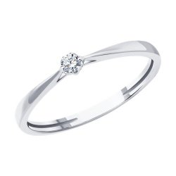 Inel din aur alb cu pietre Diamant