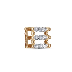 Piercing din aur roșu cu pietre Diamant