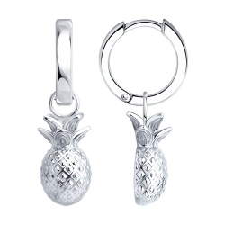 Серьги Конго из серебра без камней