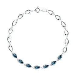 Brățară din aur alb cu Cubic Zirconia Incolor, Topaz London