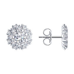 Cercei Pusete din argint  cu pietre Swarovski