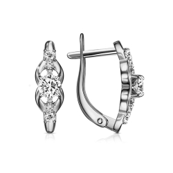 Cercei din argint  cu pietre Cubic Zirconia Incolor