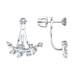 Cercei Pusete din argint  cu pietre Cubic Zirconia Incolor