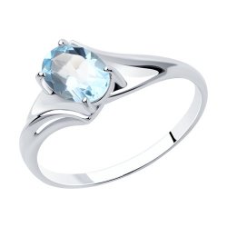 Inel din argint  cu pietre Topaz albastru