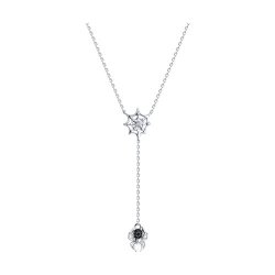 Colier din argint  cu pietre Cubic Zirconia Incolor, Cubic Zirconia Negru