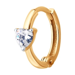 Cercel din aur roșu cu pietre Cubic Zirconia Incolor