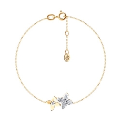 Brățară din aur roșu cu pietre Cubic Zirconia Incolor