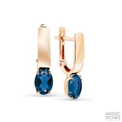 Серьги из красного золота с камнями Топаз London