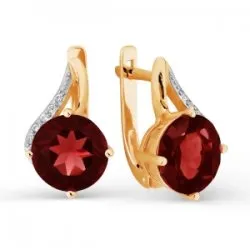 Cercei din aur roșu cu Cubic Zirconia Incolor, Granat