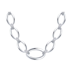 Colier din argint  cu pietre Cubic Zirconia Incolor