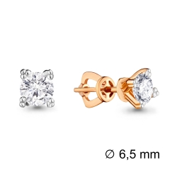 Серьги Пусеты из красного золота с камнями Swarovski