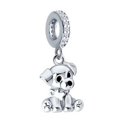 Pandantiv din argint  cu pietre Cubic Zirconia Incolor, Emailare