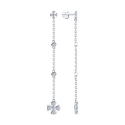 Cercei Pusete din argint  cu pietre Cubic Zirconia Incolor