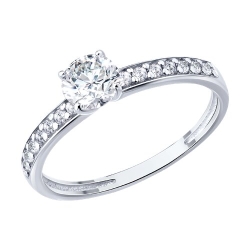 Inel din argint  cu pietre Cubic Zirconia Incolor