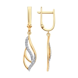 Cercei Suspendați din aur roșu cu pietre Cubic Zirconia Incolor