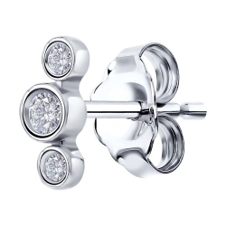 Cercel din argint  cu pietre Cubic Zirconia Incolor