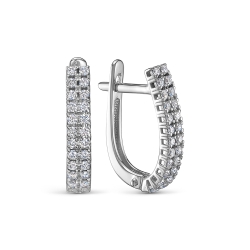 Серьги из белого золота с камнями Бриллиант