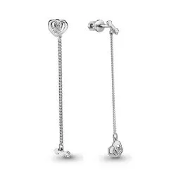 Cercei Pusete din aur alb cu Cubic Zirconia Incolor
