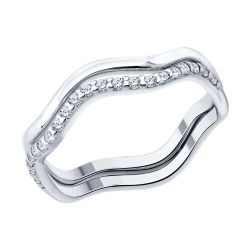 Inel din argint  cu pietre Cubic Zirconia Incolor