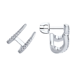 Cercei Pusete din argint  cu pietre Cubic Zirconia Incolor