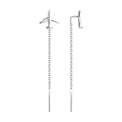 Серьги Продёвки из серебра без камней