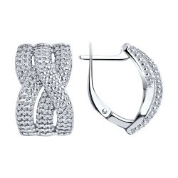 Cercei din argint  cu pietre Cubic Zirconia Incolor