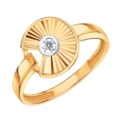 Inel din aur roșu cu pietre Cubic Zirconia Incolor