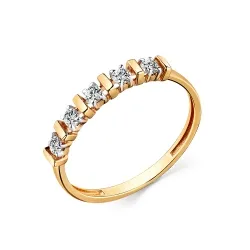 Inel din aur roșu cu Cubic Zirconia Incolor