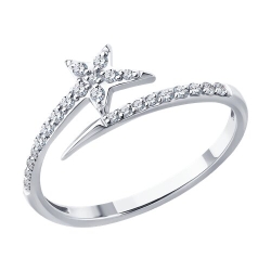 Inel din aur alb cu pietre Diamant